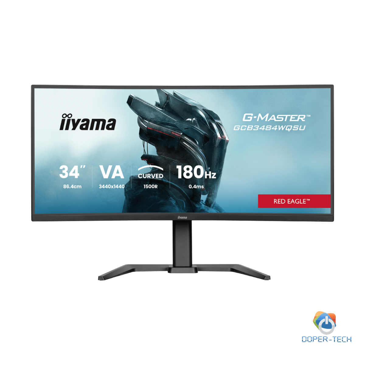 IIYAMA Monitor LED GCB3484WQSU-B1 34" VA 1500R 3440 x 1440 180Hz 21:9 500 cd 4000:1 0.4ms HDMI DP USB HUB Full Ergo
