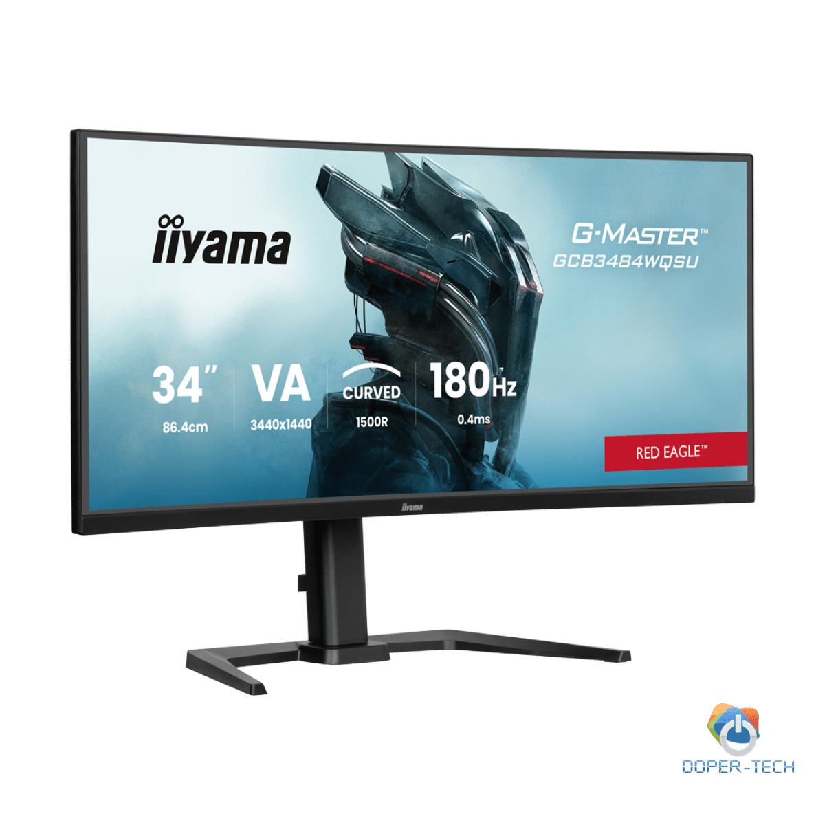 IIYAMA Monitor LED GCB3484WQSU-B1 34" VA 1500R 3440 x 1440 180Hz 21:9 500 cd 4000:1 0.4ms HDMI DP USB HUB Full Ergo
