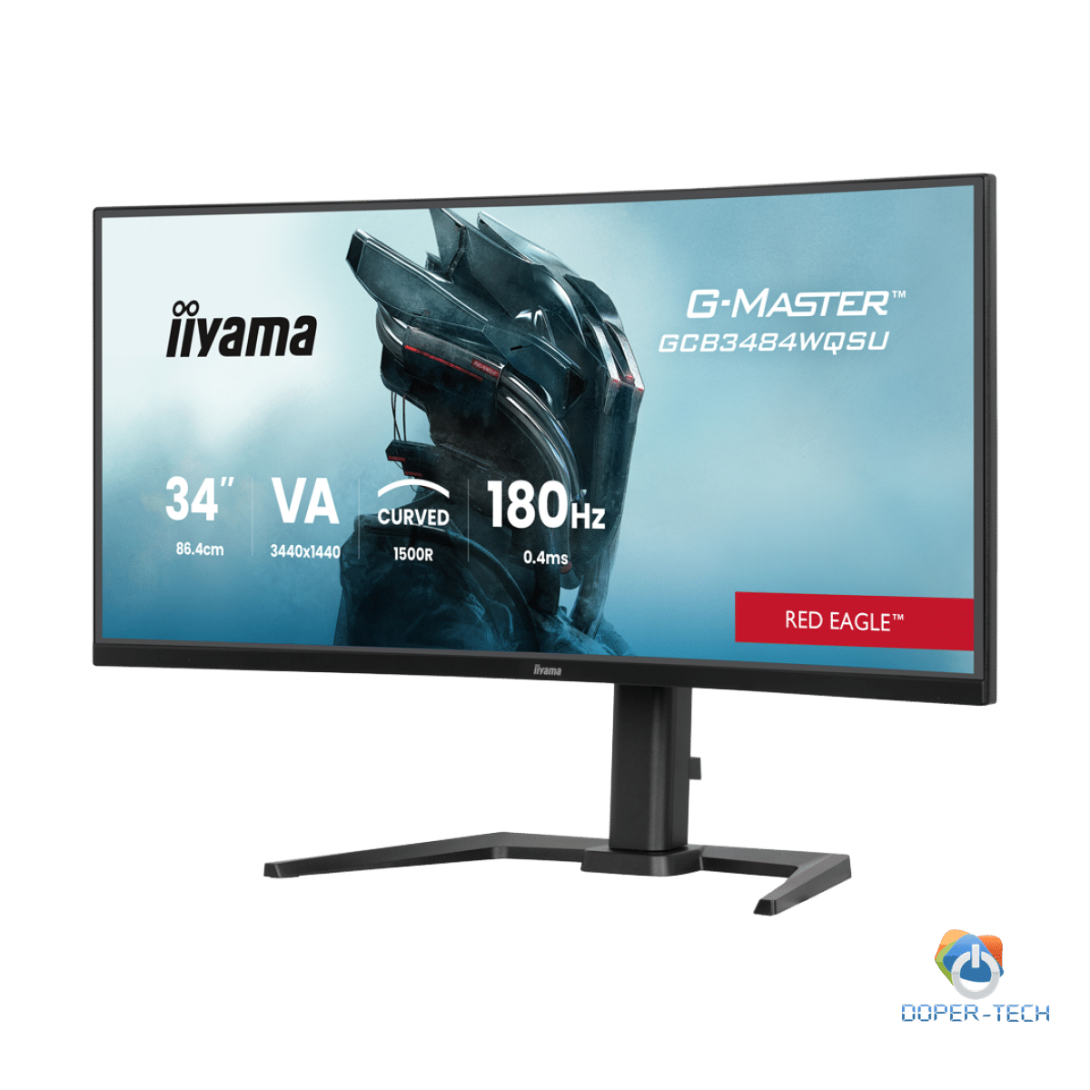 IIYAMA Monitor LED GCB3484WQSU-B1 34" VA 1500R 3440 x 1440 180Hz 21:9 500 cd 4000:1 0.4ms HDMI DP USB HUB Full Ergo