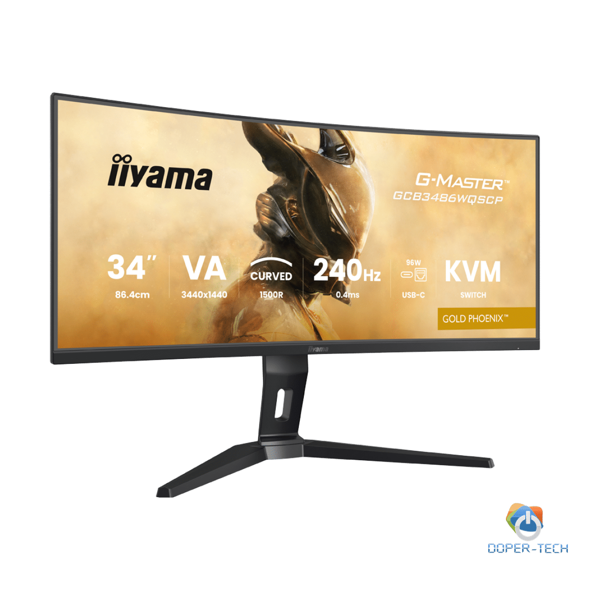 34" UW VA-panel, Curved Gaming 1500R,G-Master Gold Phoenix, 3440x1440-240Hz (21:9),0,4ms (MPRT),500cdm HDR400,FreeSync Premium,Speakers,2xHDMI (2.1) VRR/ALLM,2xDisplayPort, USB-C DOCK (LAN/KVM/95W PD),USB 2x3,2+1xC, PIP/PBP,13cm Height Adj. Stand