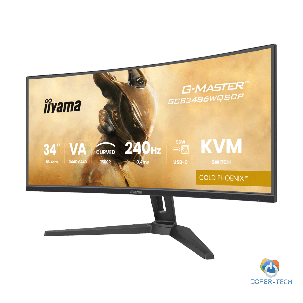 34" UW VA-panel, Curved Gaming 1500R,G-Master Gold Phoenix, 3440x1440-240Hz (21:9),0,4ms (MPRT),500cdm HDR400,FreeSync Premium,Speakers,2xHDMI (2.1) VRR/ALLM,2xDisplayPort, USB-C DOCK (LAN/KVM/95W PD),USB 2x3,2+1xC, PIP/PBP,13cm Height Adj. Stand