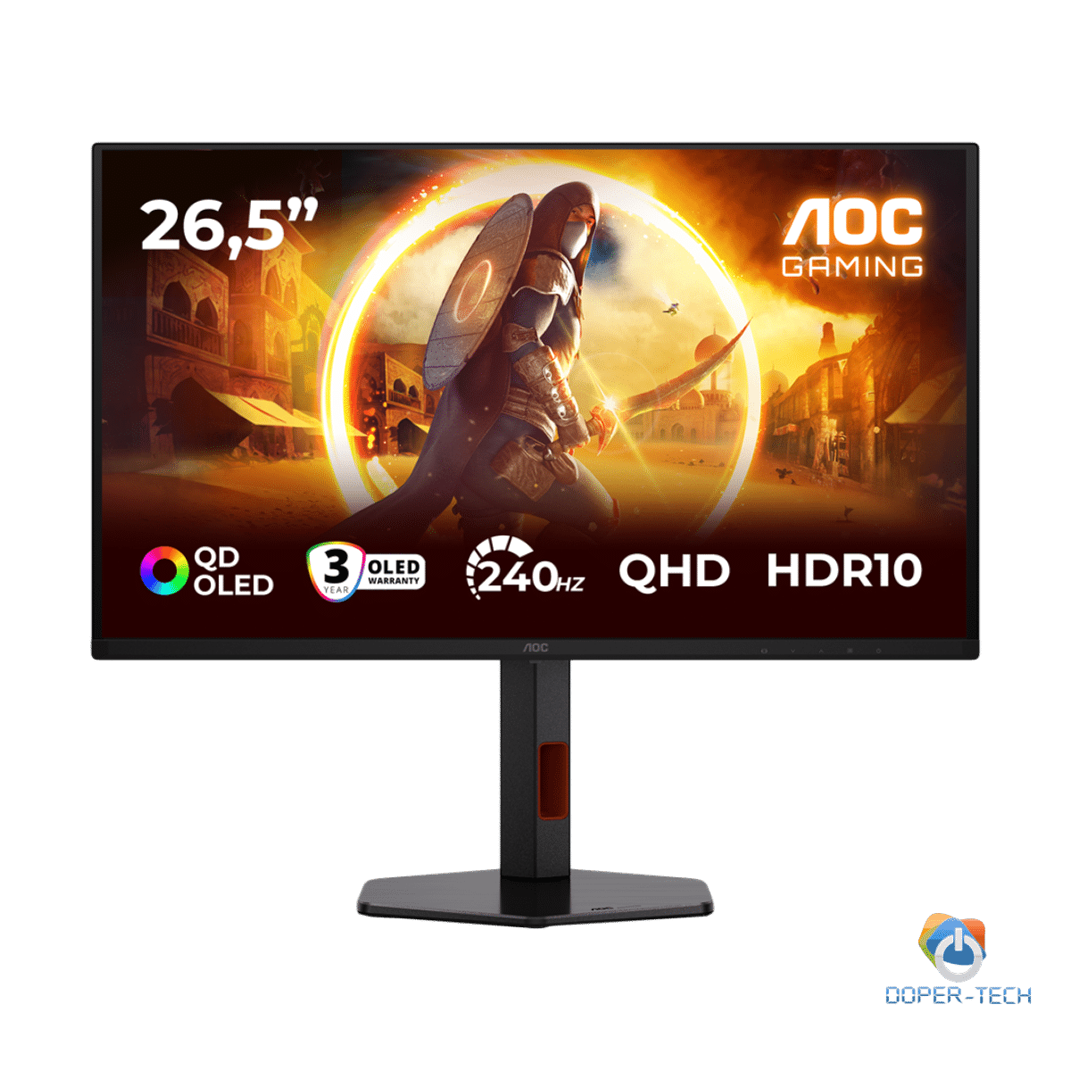 AOC Monitor LED Q27G4ZDR Gaming 27" QD - OLED 2560x1440 2H 240Hz PiP+PbP Full ERGO USB Hub DP HDMI 3y