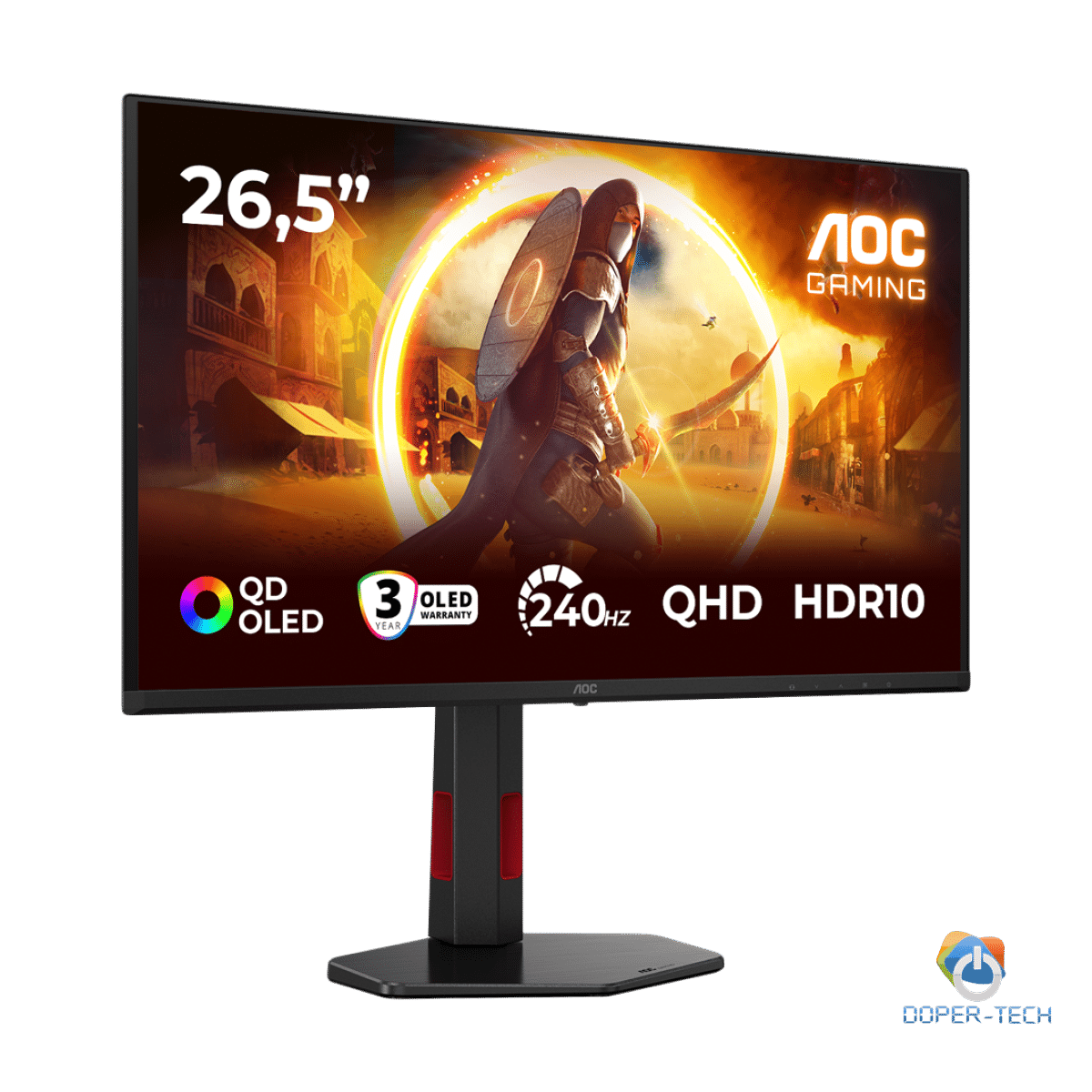 AOC Monitor LED Q27G4ZDR Gaming 27" QD - OLED 2560x1440 2H 240Hz PiP+PbP Full ERGO USB Hub DP HDMI 3y