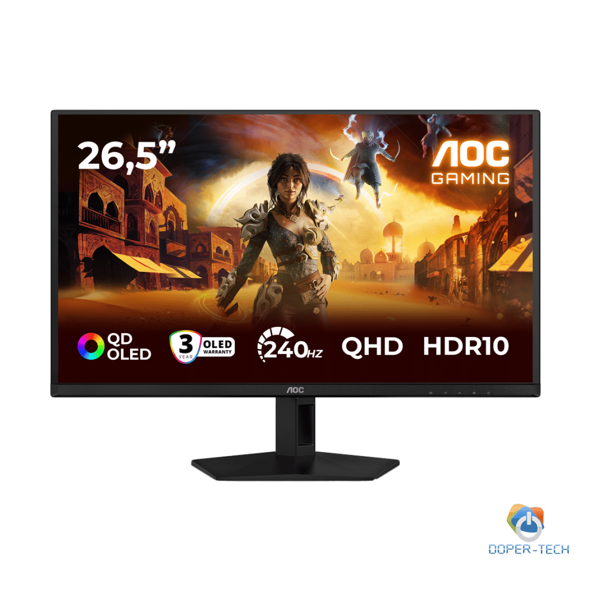 AOC Monitor OLED Q27G41ZDF Gaming 27" 2560x1440 QD-OLED Adaptive Sync 240Hz HDR10 0.03ms 400cd Tilt HDMI DP