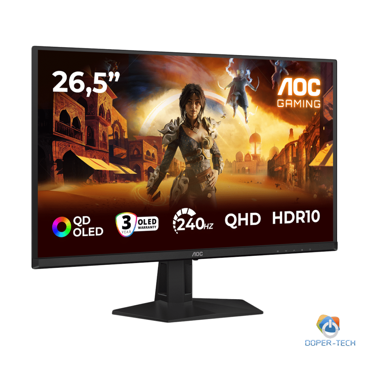 AOC Monitor OLED Q27G41ZDF Gaming 27" 2560x1440 QD-OLED Adaptive Sync 240Hz HDR10 0.03ms 400cd Tilt HDMI DP