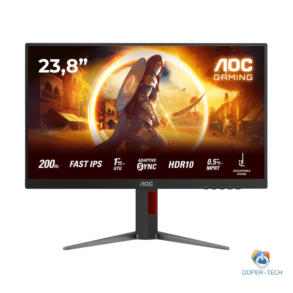 AOC Gaming Monitor 24G4HA 24" 200Hz Fast IPS, 1920x1080 FHD, 0.5ms MPRT / 1ms GtG, 1000:1, 178/178, Adaptive Sync / G-Sync Compatible, HDR10, 2xHDMI 2.0 / DP 1.4 / Audio Out + 2x2W, Full Ergo, Bl