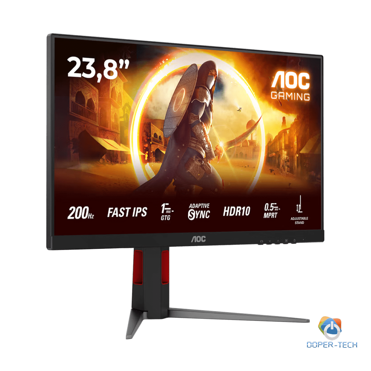 AOC Gaming Monitor 24G4HA 24" 200Hz Fast IPS, 1920x1080 FHD, 0.5ms MPRT / 1ms GtG, 1000:1, 178/178, Adaptive Sync / G-Sync Compatible, HDR10, 2xHDMI 2.0 / DP 1.4 / Audio Out + 2x2W, Full Ergo, Bl