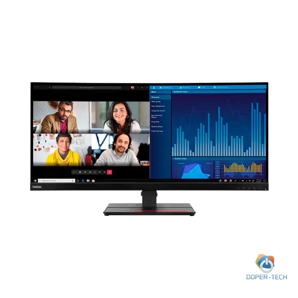 ThinkVision P34w-20, Curved 34.14" IPS, 3440x1440 FHD, Anti-glare, 1000:1, 300 nits, 60Hz, 178 / 178, 21:9, 4/6ms, 3800R, 3Wx2, Tilt, Swivel, Height Adjust Stand, 2x HDMI, 1x DP, 1x DP Out, RJ45, 5x USB 3.2, VESA, 3Yr