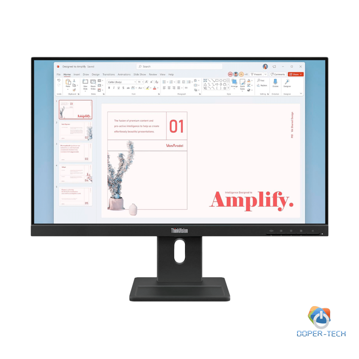 ThinkVision E24-40, 23.8" IPS, 1920x1080 FHD, 1300:1, 250 nits, 100Hz, 178 / 178, 16:9, 4/6ms, HDMI, DP, VGA, 2x 2w, Tilt, Swivel, Pivot, Height Adjust Stand, VESA, Raven Black, 3Yr